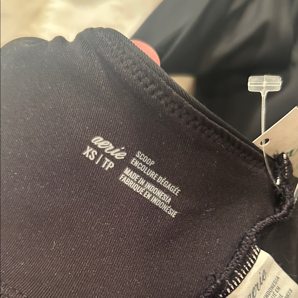 Aerie Classic Black Bikini Top with tie front detail NEW XS - Picture 5 of 8